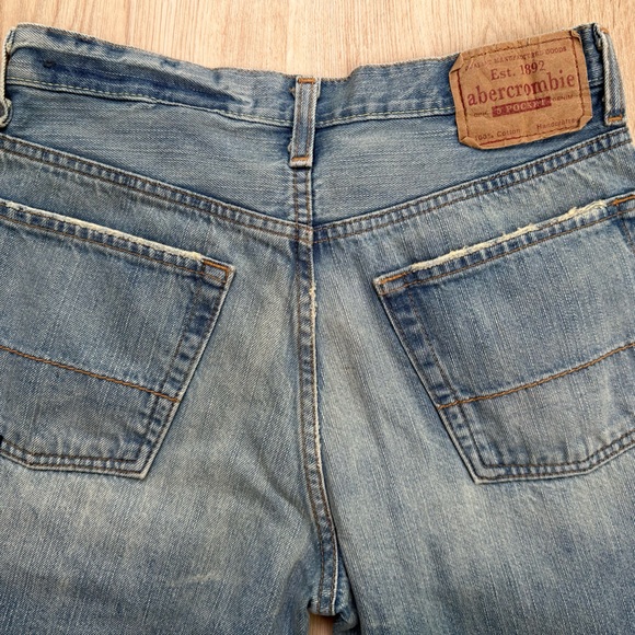 Abercrombie 5 Pocket Denim Blue Jean Barrel Wide Leg ~ 14 - Picture 9 of 9